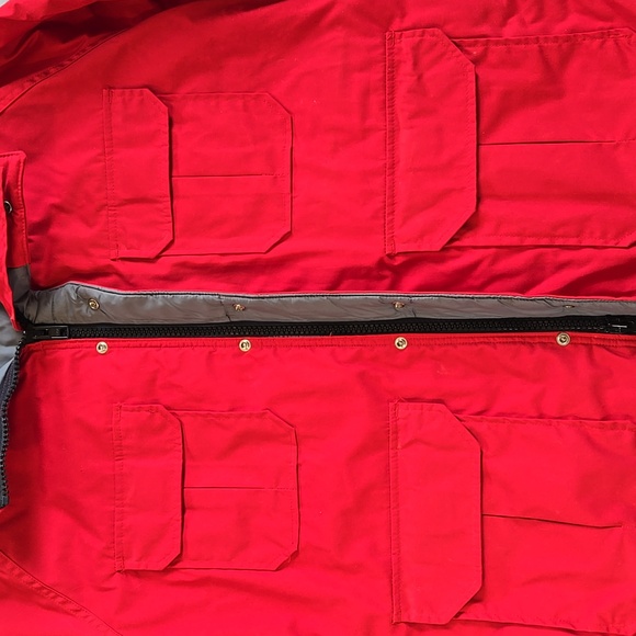 Woolrich Vintage mens Size XL Red Utility Jacket Detachable Hood - Picture 7 of 16